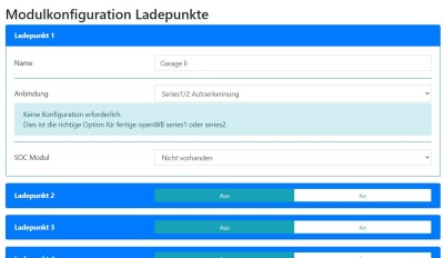 WB1: Einstellungen der Ladepunkte