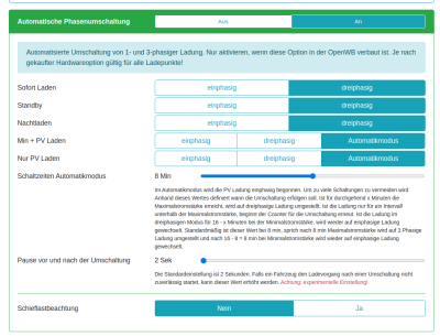 Screenshot Phasenumschaltung