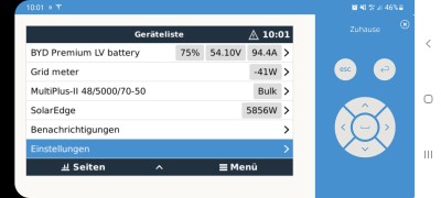 Ansicht in der Victron Console