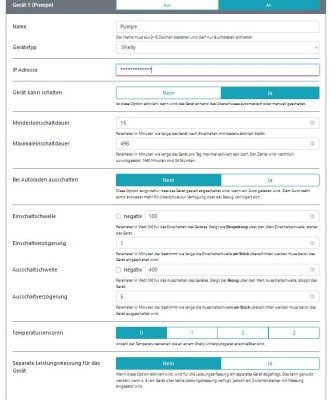 Einstellungen in openWB