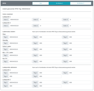 RFID Einstellungen