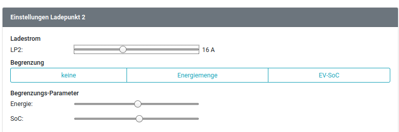 Vorgabe-Sofortladen LP2 (beim letzten Ladevorgang in der Hauptseite "überschrieben"