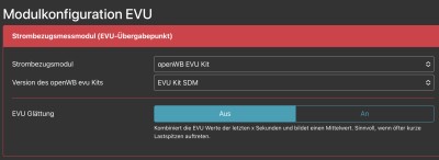 EVU Konfiguration in OpenWB