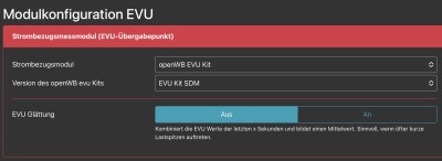 EVU Konfiguration in OpenWB