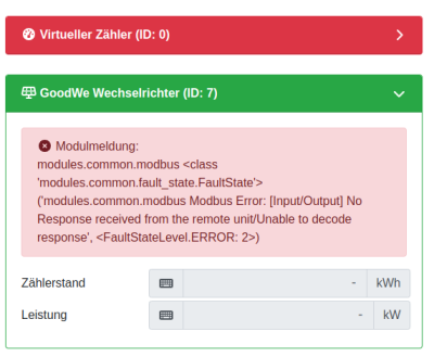 Fehlermeldung OpenWB