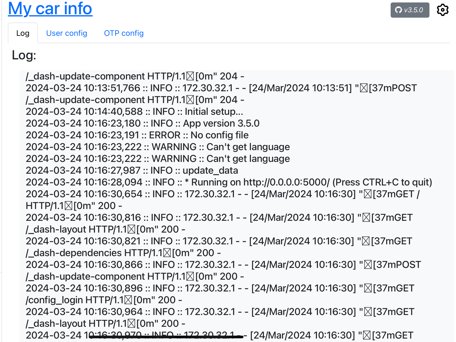 Nach User config