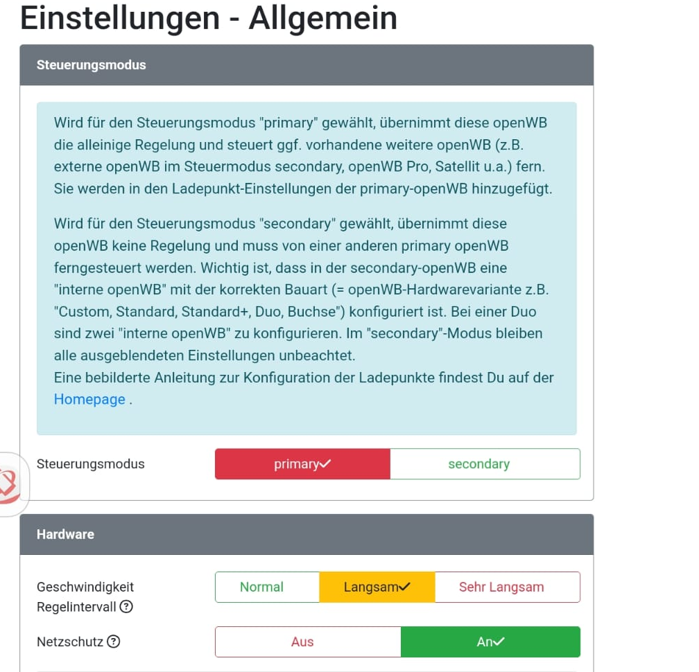 Einstellungen Allgemein