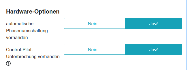 Hardwareoptionen: Phasenumschaltung