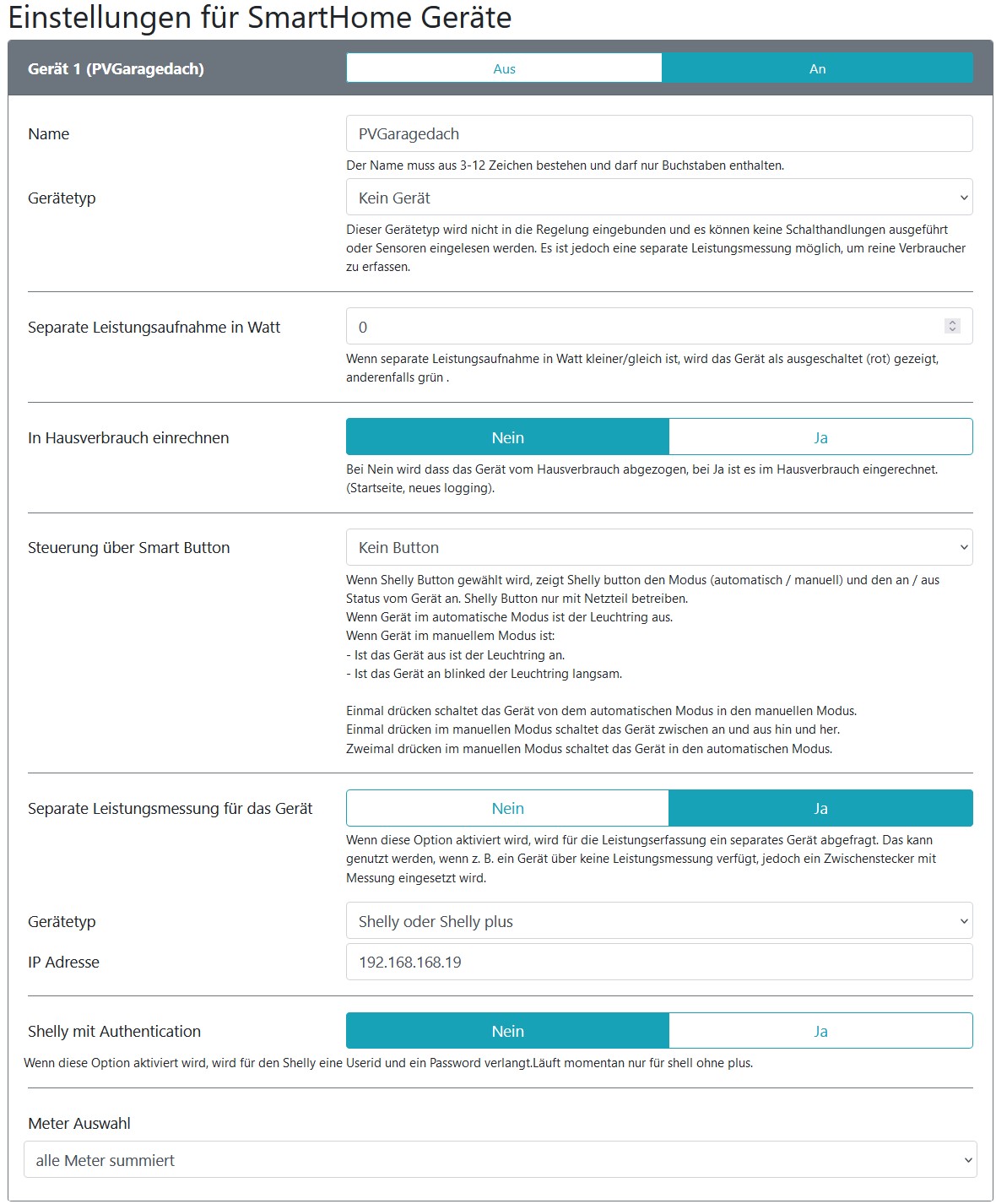 SmartHomeEinstellung