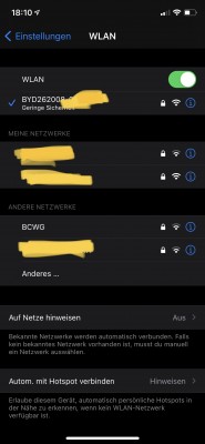 WLAN wird korrekt angezeigt und verbindet sich einwandfrei